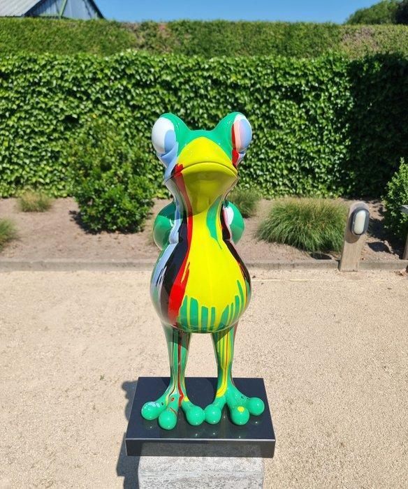 Beeldje - Drip art Frog - Optical fibre, marble, Antiquités & Art, Art | Objets design