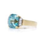 Ring Adamek 18kt goud blauwe zirconiumring met diamanten