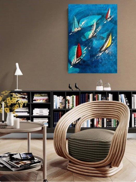 Taty Ur - Regata in Blu Profondo, Antiek en Kunst, Kunst | Schilderijen | Modern