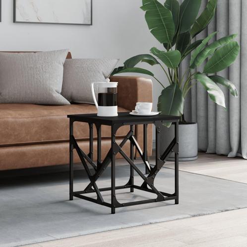 vidaXL Salontafel 45x45x47,5 cm bewerkt hout zwart, Huis en Inrichting, Tafels | Salontafels, Nieuw, Verzenden