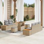 vidaXL 8-delige tuinset met kussens - Beige Poly Riet en, Tuin en Terras, Verzenden, Nieuw