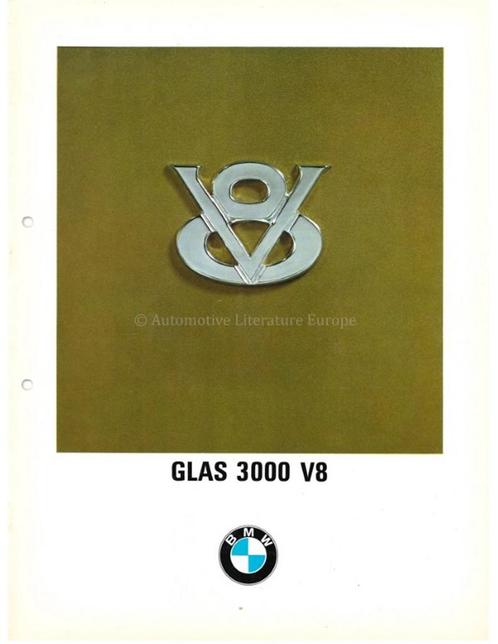 1968 GLAS 3000 V8 BROCHURE NEDERLANDS, Boeken, Auto's | Folders en Tijdschriften