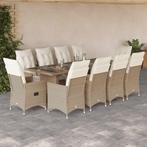 vidaXL Ensemble de bistro de jardin 11 pcs coussins, Verzenden, Neuf