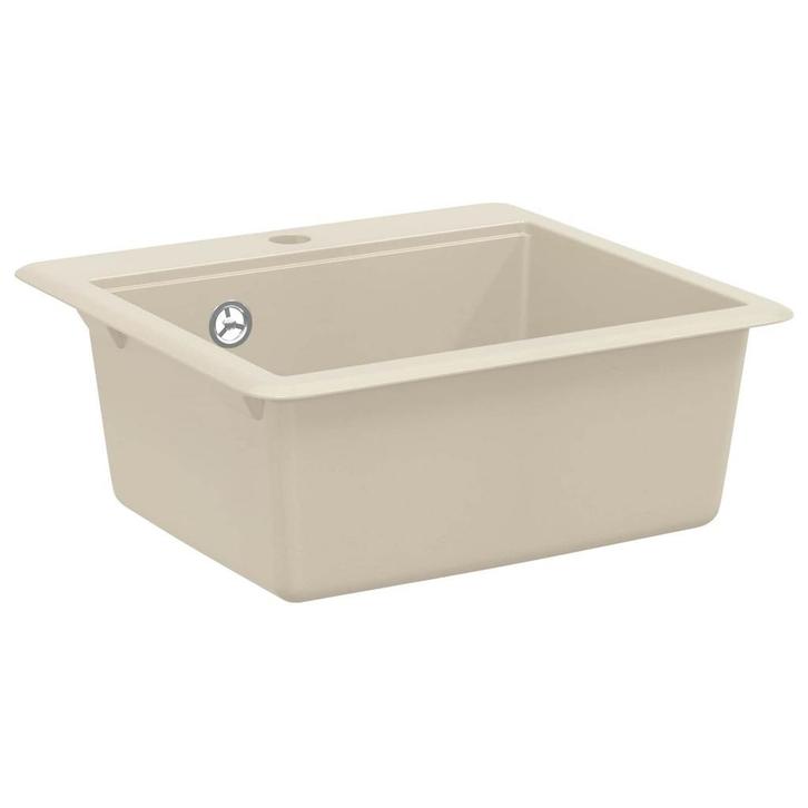 vidaXL Wasbak Beige 470 x 440 mm Graniet, Huis en Inrichting, Keuken | Keukenelementen, Nieuw, Verzenden