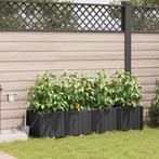 vidaXL Tuin Plantpot 4 pcs Zwart Kunststof, Verzenden, Nieuw