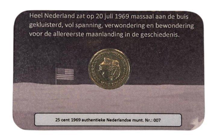 Nederland. Juliana. 25 Cents 1969 Coincard Durf te dromen,, Postzegels en Munten, Munten | Nederland