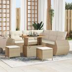 vidaXL Tuinbank Set 8 pcs Beige poly rattan, Tuin en Terras, Tuinsets en Loungesets, Verzenden, Nieuw