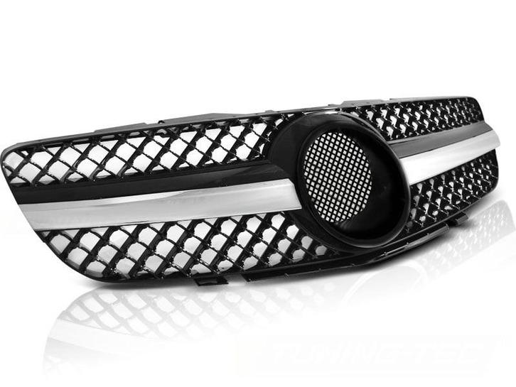 MERCEDES SL R230 Grill | Zwart Chroom 01-06 | Retour Deal..., Auto-onderdelen, Interieur en Bekleding, Nieuw, 12 maanden garantie