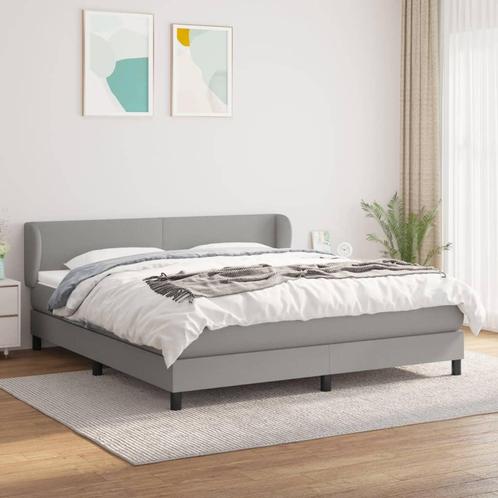 vidaXL Boxspring met matras stof lichtgrijs 160x200 cm, Huis en Inrichting, Slaapkamer | Bedden, Nieuw, Verzenden