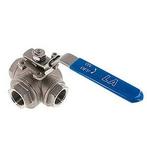 G 3/4 inch 3-Weg L-boring RVS Kogelkraan, Doe-het-zelf en Bouw, Verzenden, Nieuw