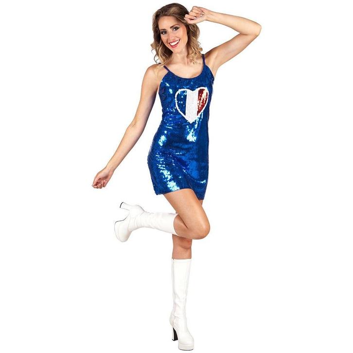 Jurk Frankrijk Hart, Kleding | Dames, Carnavalskleding en Feestkleding, Nieuw, Verzenden
