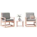 vidaXL 3-delige Loungeset massief douglashout, Tuin en Terras, Verzenden, Nieuw, Loungeset