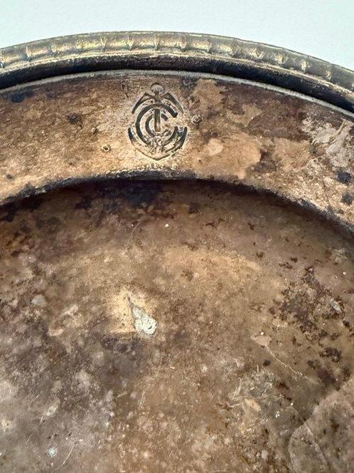 Bord - Mogenlijk verzilverd - Tin, Verzilverd - Pewter 18e, Antiek en Kunst, Antiek | Overige Antiek