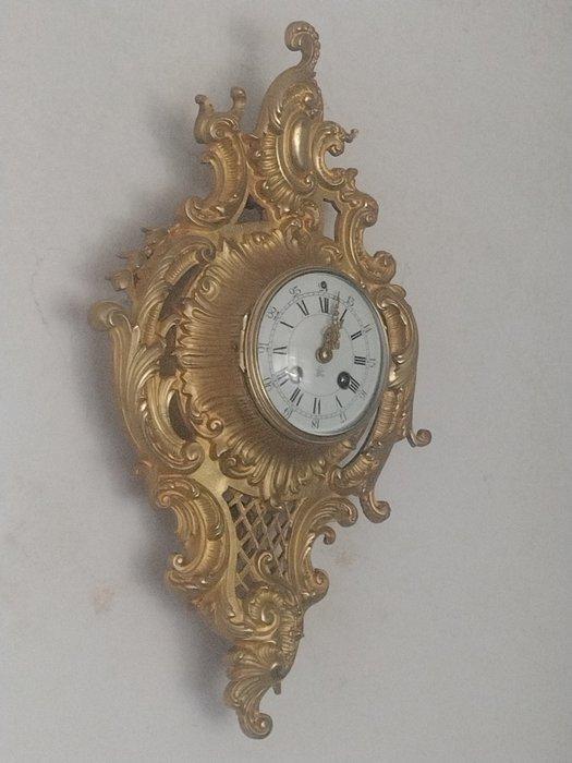 Cartel klok - - Verguld brons - 1850-1900, Antiek en Kunst, Antiek | Klokken