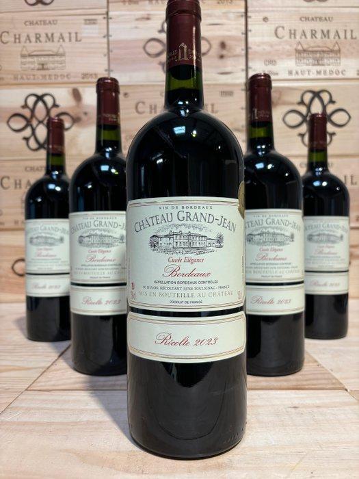 2023 Château Grand Jean - Bordeaux - 6 Magnums (1.5L), Collections, Vins