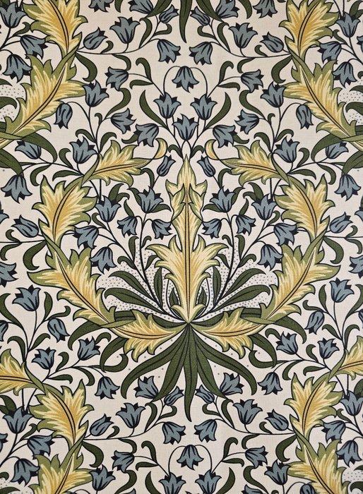 William Morris-geïnspireerd weefsel Wandle (1884) -, Antiquités & Art, Tapis & Textile