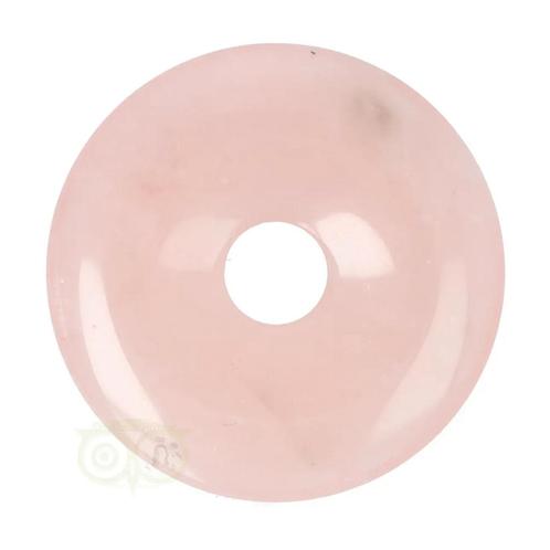 Rozenkwarts donut hanger Nr 16 - Ø 4 cm, Bijoux, Sacs & Beauté, Pierres précieuses, Envoi