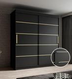 Kledingkast mat zwart 180x62x200 schuifdeuren, Huis en Inrichting, Kasten | Overige, Verzenden, Nieuw