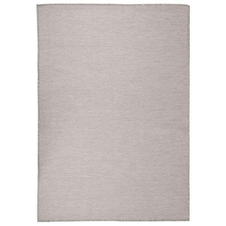 vidaXL Buitenkleed platgeweven 140x200 cm taupe, Huis en Inrichting, Stoffering | Tapijten en Vloerkleden, Nieuw, Verzenden