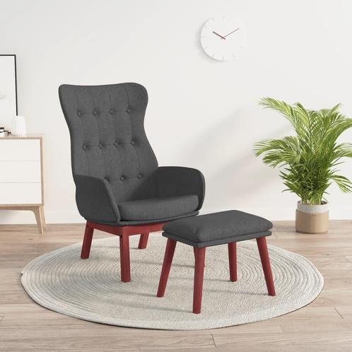 vidaXL Relaxstoel met voetenbank stof donkergrijs, Maison & Meubles, Fauteuils, Envoi