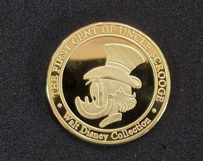 Uncle Scrooge - 1 Uncle Scrooge First Cent Gold-Plated, Verzamelen, Disney