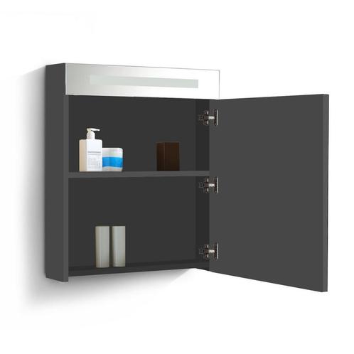 Spiegelkast Sanilux Deluxe 58x70x16cm met TL verlichting en, Doe-het-zelf en Bouw, Sanitair, Bad, Nieuw, Ophalen of Verzenden