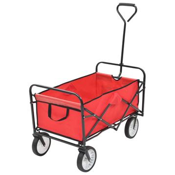 vidaXL Handkar inklapbaar staal rood, Verzenden