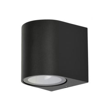 Afgeronde wandlamp buiten (zwart aluminium, IP65) beschikbaar voor biedingen
