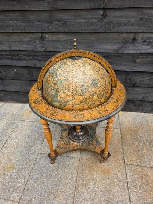 Bar globe - Bois, Métal - antique, Antiek en Kunst, Curiosa en Brocante