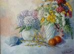 A.C. van Noort (1928-2003) - Vase aux fleurs et oranges, Antiek en Kunst