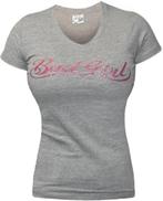 Bad Girl T-shirt met V-hals Grijs Roze, Nieuw, Maat 46 (S) of kleiner, Bad Girl, Grijs