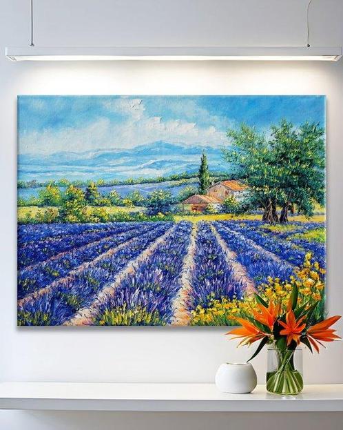 CleliaArt - Lavender Fields, Antiek en Kunst, Kunst | Schilderijen | Modern