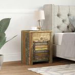 vidaXL Bijzettafel met 1 lade en 1 deurtje gerecycled hout, Huis en Inrichting, Verzenden, Nieuw