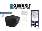 1X Geberit Complete Toiletset Met Mat Zwart Tornado Spoeling