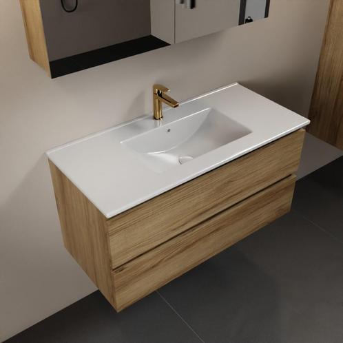 MONDIAZ AIVY 100cm badmeubel Chai, wastafel glanzend wit, Doe-het-zelf en Bouw, Sanitair, Overige typen, Nieuw, Ophalen of Verzenden