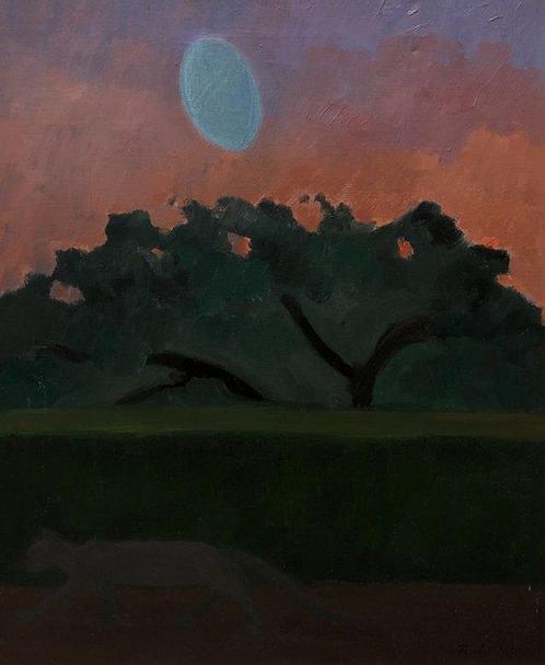 Isabel Schneider (c. 1875-1962) - Lune Bleue / Chat Noir, Antiek en Kunst, Kunst | Schilderijen | Klassiek