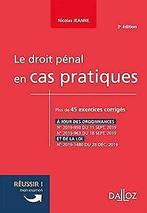 Le droit pénal en cas pratiques - 3e éd.  Jeanne...  Book, Zo goed als nieuw, Verzenden, Jeanne, Nicolas