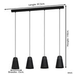 Zwarte 4-lichts hanglamp Canterras van Eglo (Verlichting), Verzenden