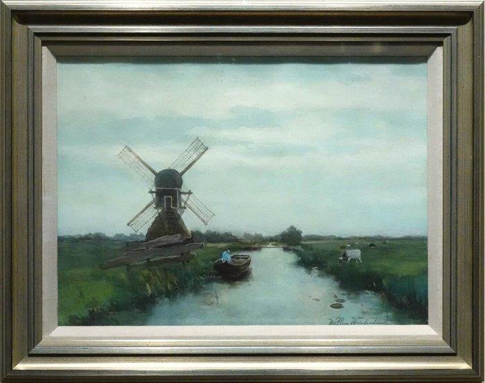 Willem Weissenbruch (1864-1941) - Polderlandschap met bootje, Antiek en Kunst, Kunst | Schilderijen | Klassiek