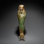 Oud-Egyptisch Faience Ushabti voor generaal Pakhaas, zoon, Verzamelen