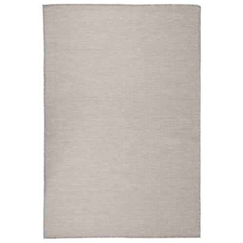 vidaXL Buitenkleed platgeweven 120x170 cm taupe, Huis en Inrichting, Stoffering | Tapijten en Vloerkleden, Nieuw, Verzenden