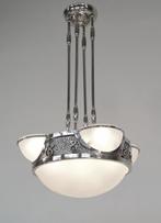rare French art deco chandelier - Lustre - Verre, laiton