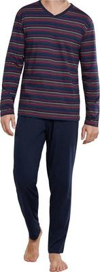 Schiesser Heren Pyjama - Donker Blauw - V Hals-Maat XL, Verzenden, Nieuw