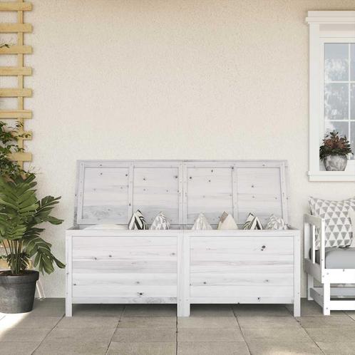 vidaXL Tuinbox 150x50x56,5 cm massief vurenhout wit, Tuin en Terras, Bergingen en Tuinkasten, Nieuw, Verzenden
