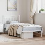 vidaXL Cadre de lit métal avec tête de lit blanc 90x200, Maison & Meubles, Chambre à coucher | Lits, Neuf, Verzenden
