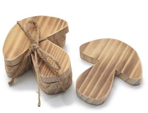 Houten Paddenstoelen 10 cm 3 stuks, Huis en Inrichting, Woonaccessoires | Kunstplanten en Kunstbloemen, Nieuw
