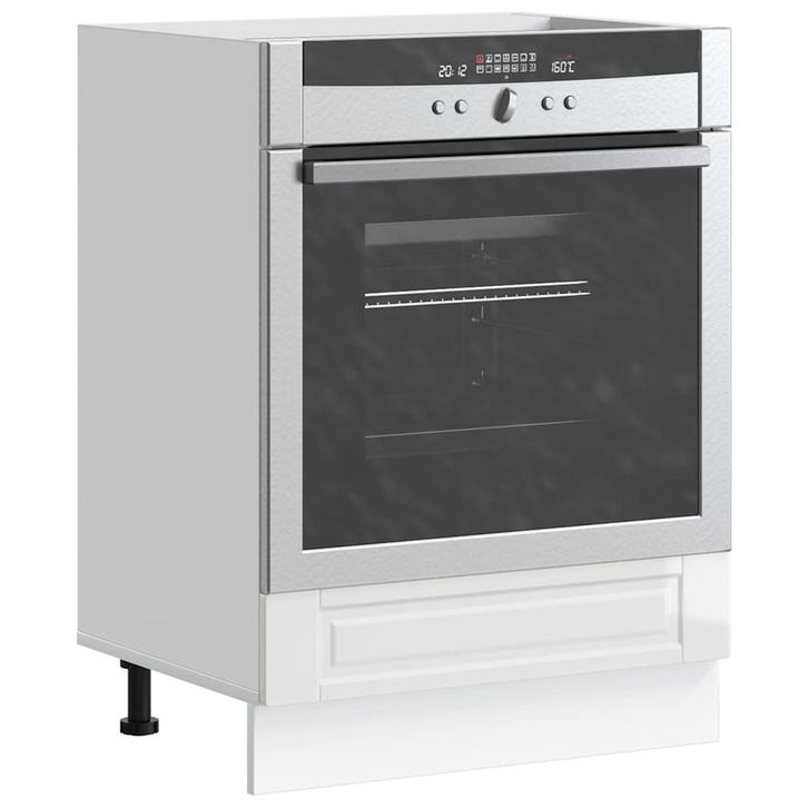 vidaXL Ovenkast Porto bewerkt hout hoogglans wit, Huis en Inrichting, Kasten | Overige, Nieuw, Verzenden