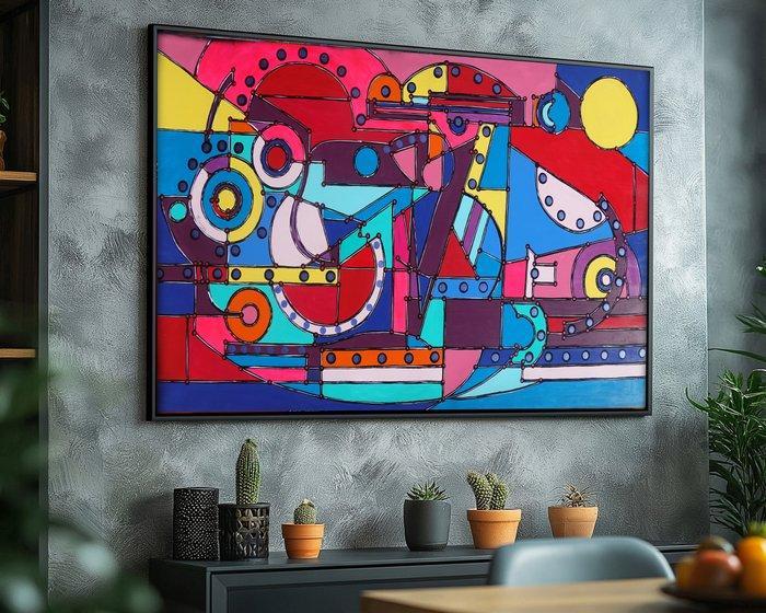 Ksavera - Cubism A1353 - abstract painting on XXL canvas, Antiek en Kunst, Kunst | Schilderijen | Modern