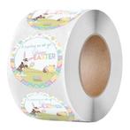 Sluitstickers paashaas a hunting happy easter pasen voorjaar, Nieuw