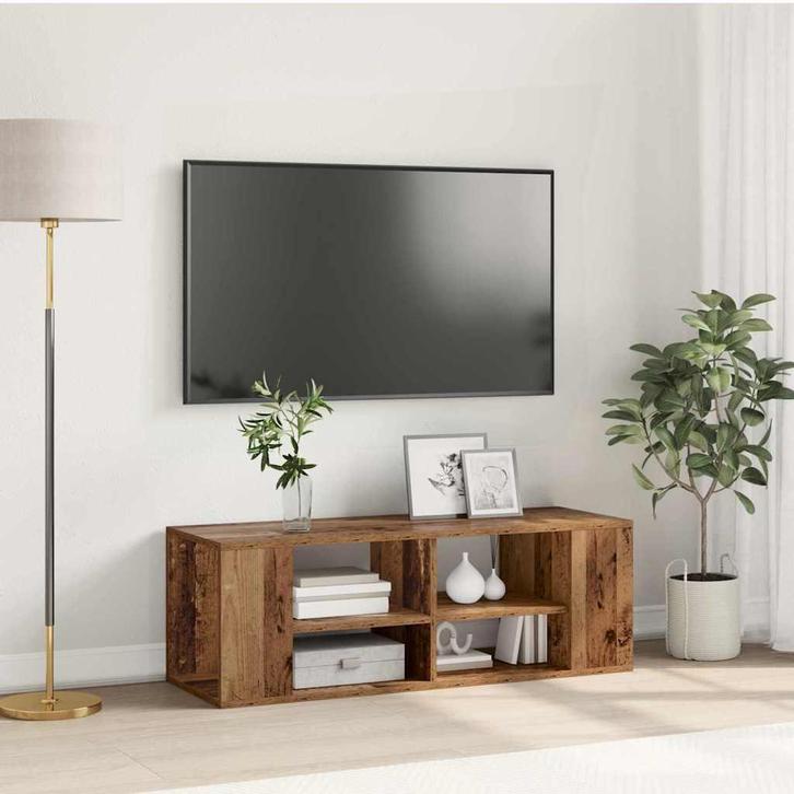 vidaXL Tv-meubelset Oud Hout 102 x 35 x 35 cm Bewerkt hout, Huis en Inrichting, Kasten |Televisiemeubels, Nieuw, Verzenden